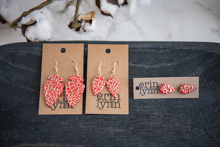 Cole | Red and Gold Leopard small Arrowheads